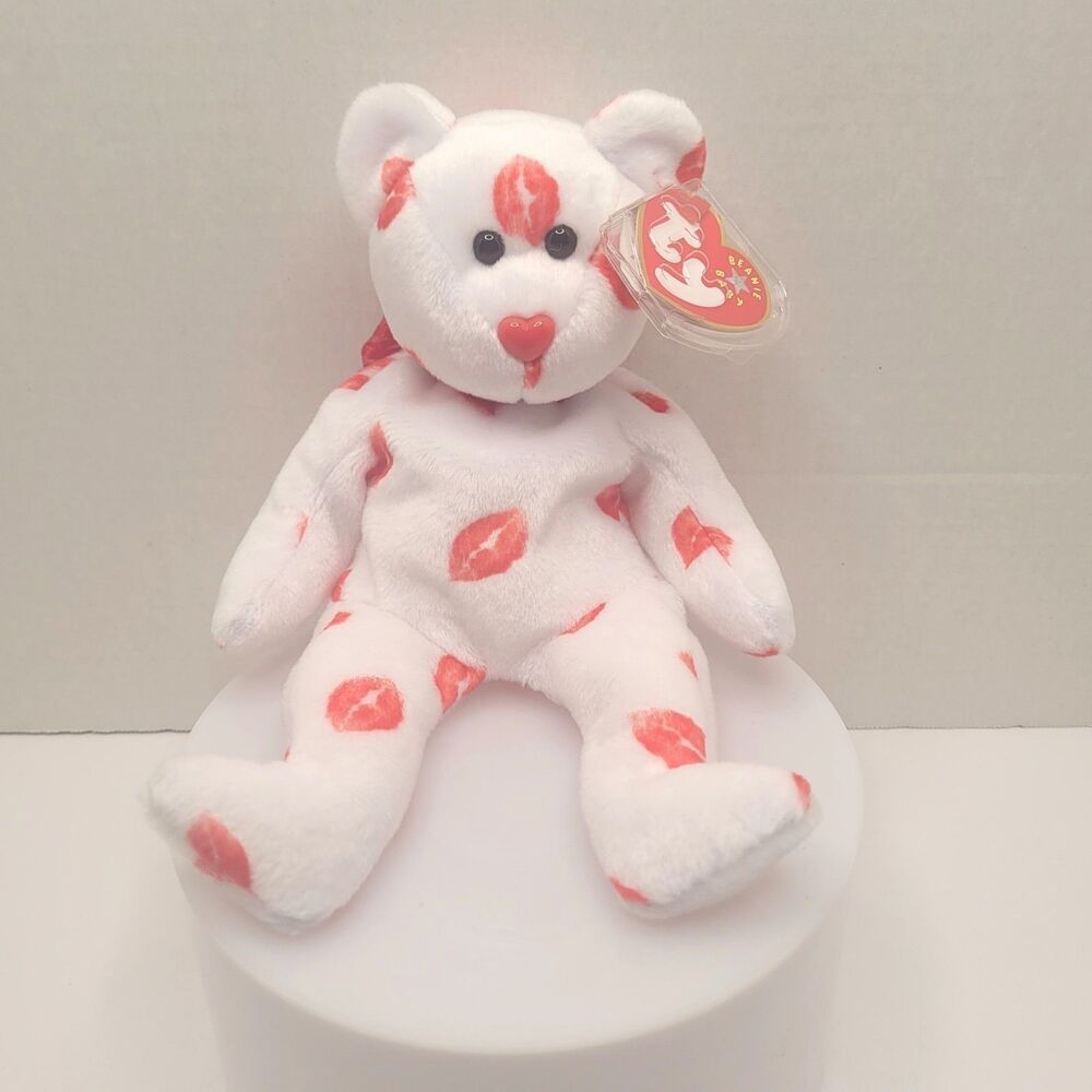 Ty Beanie Babies Smooch the Kisses Bear 2000 Valentine Stuffed Plush